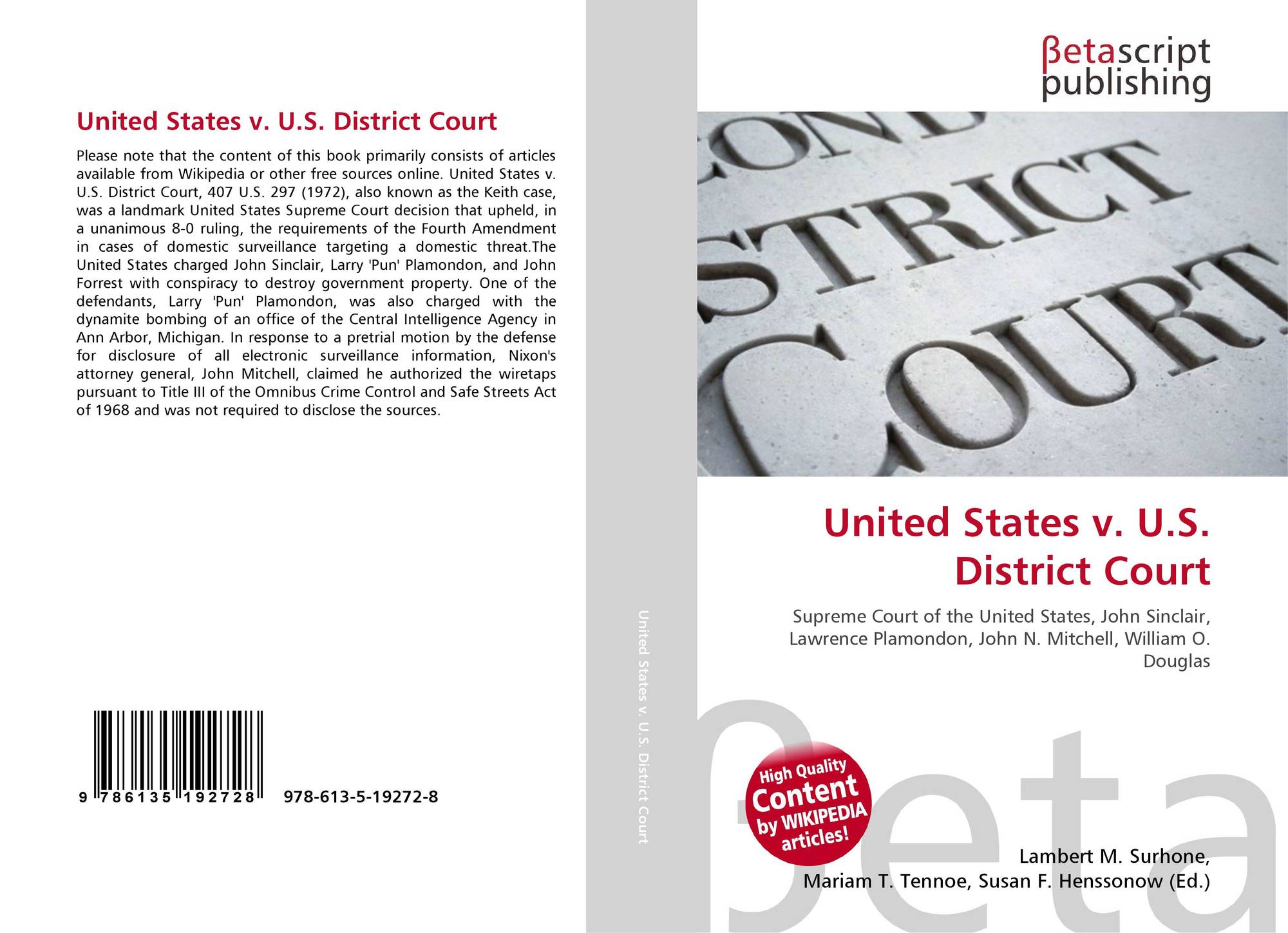 United States V U S District Court 978 613 5 19272 8 6135192728 9786135192728