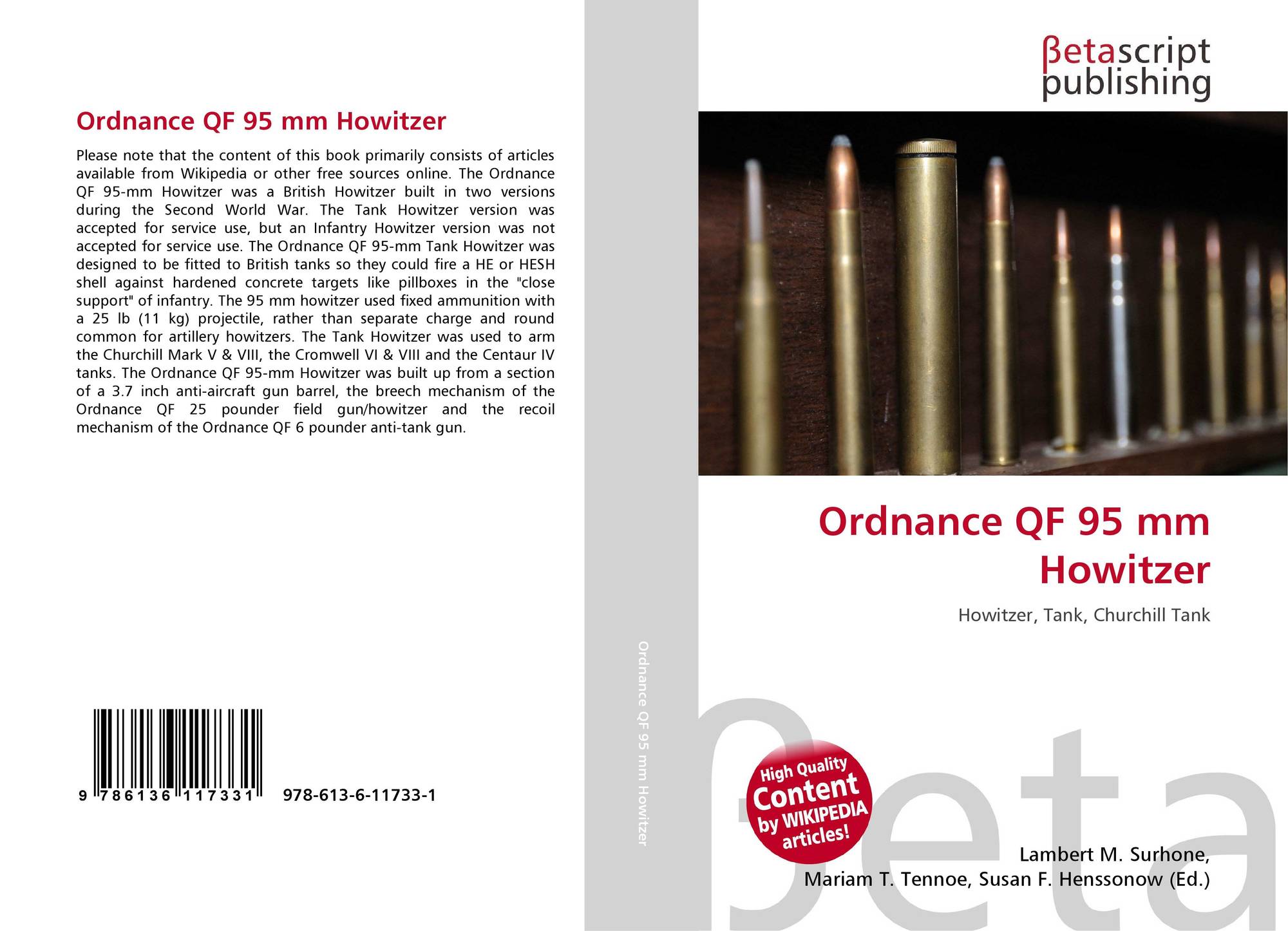 Ordnance QF 95 mm Howitzer, 9786136117331, 6136117339 ,9786136117331