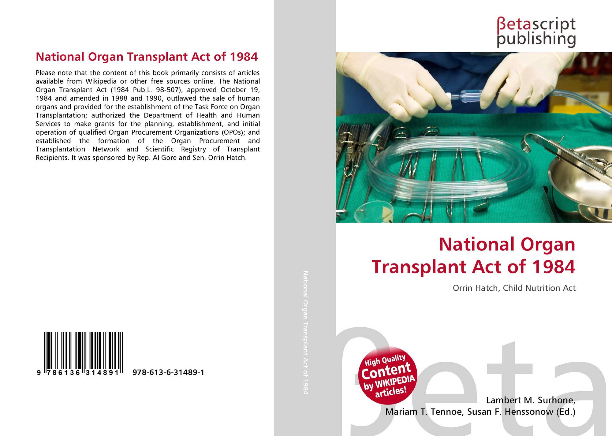 national organ transplant act in 1984