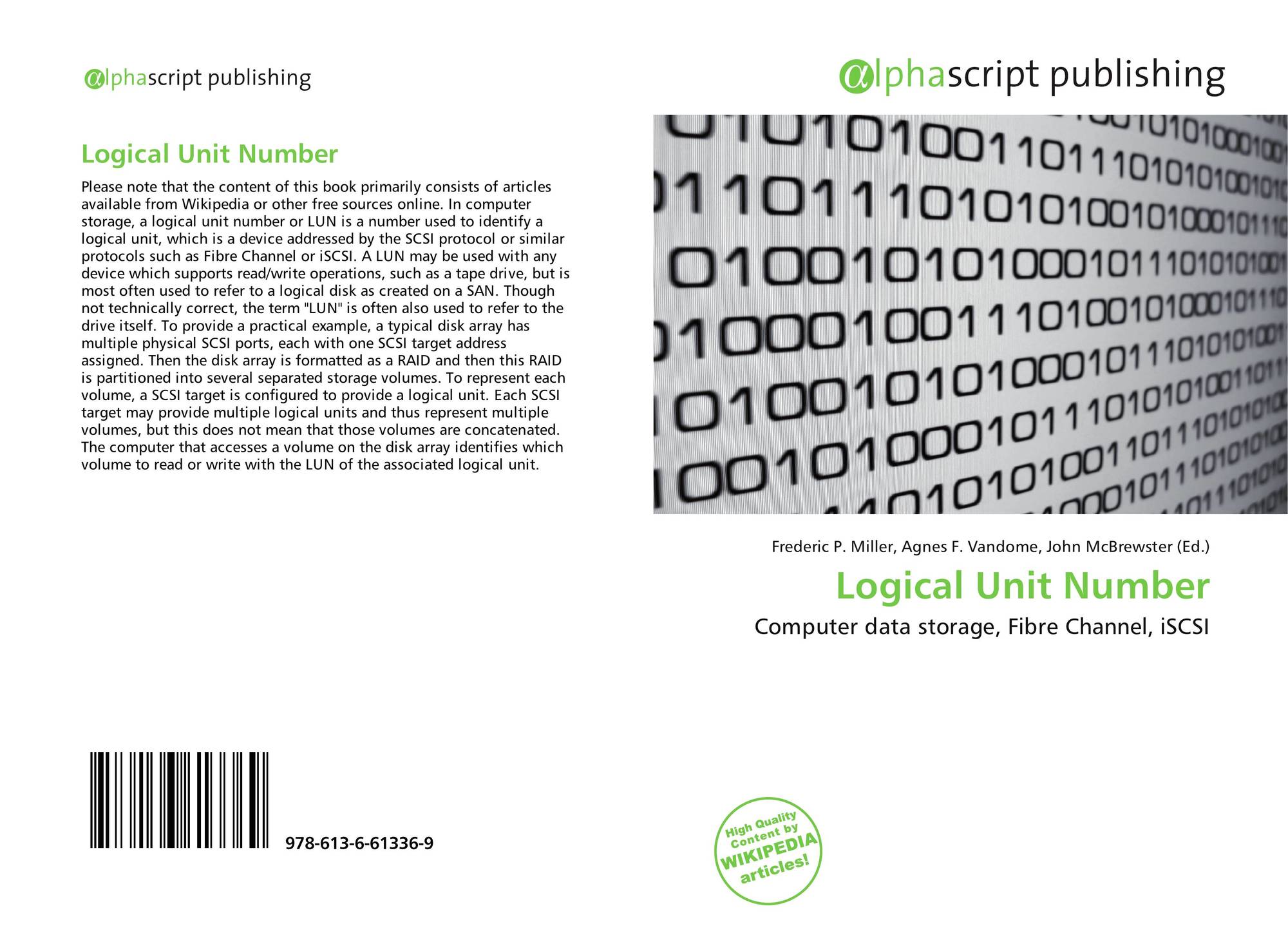 Logical Unit Number, 9786136613369, 6136613360 ,9786136613369