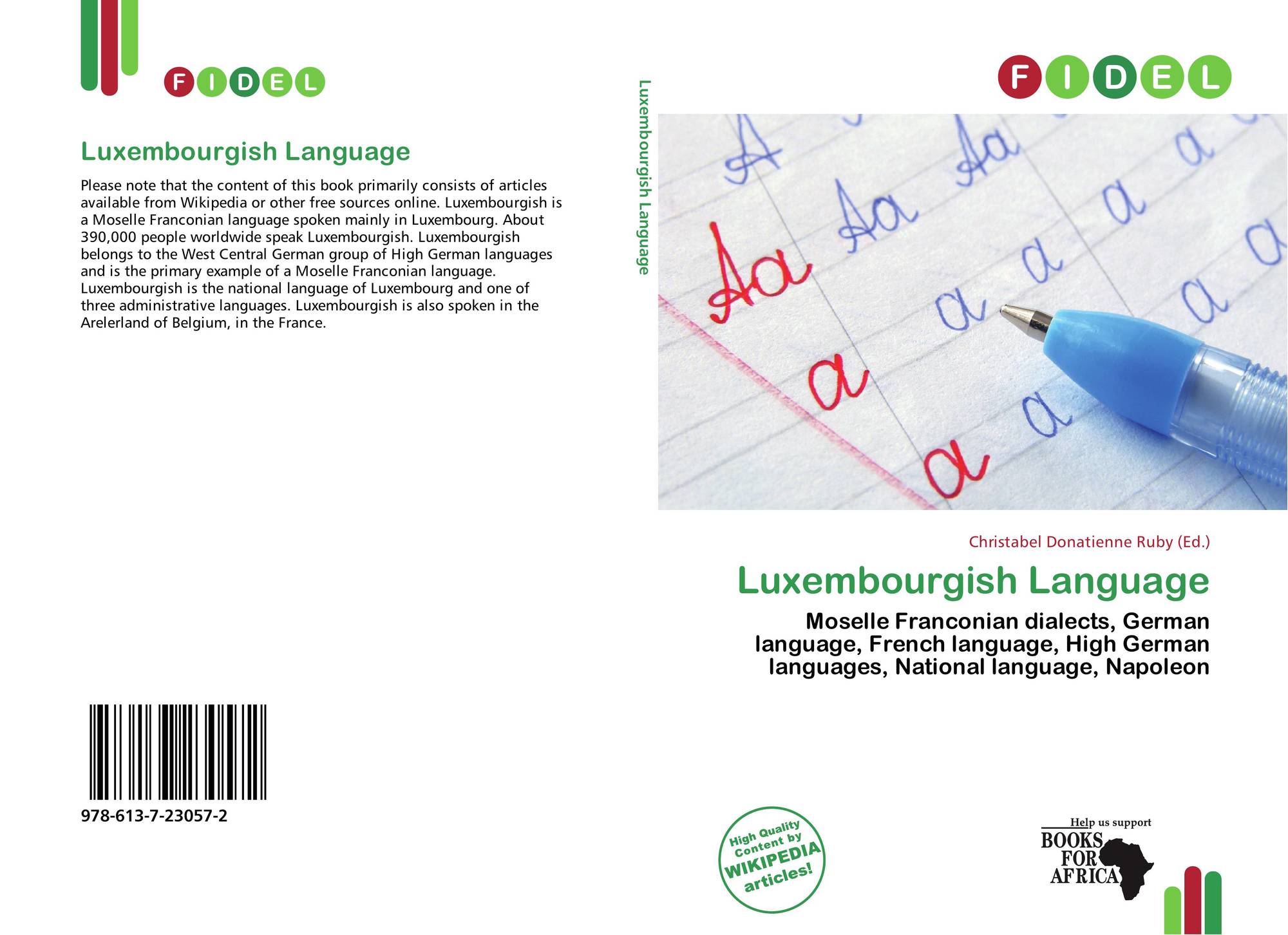 Luxembourgish Language 978 613 7 23057 2 6137230570 9786137230572 