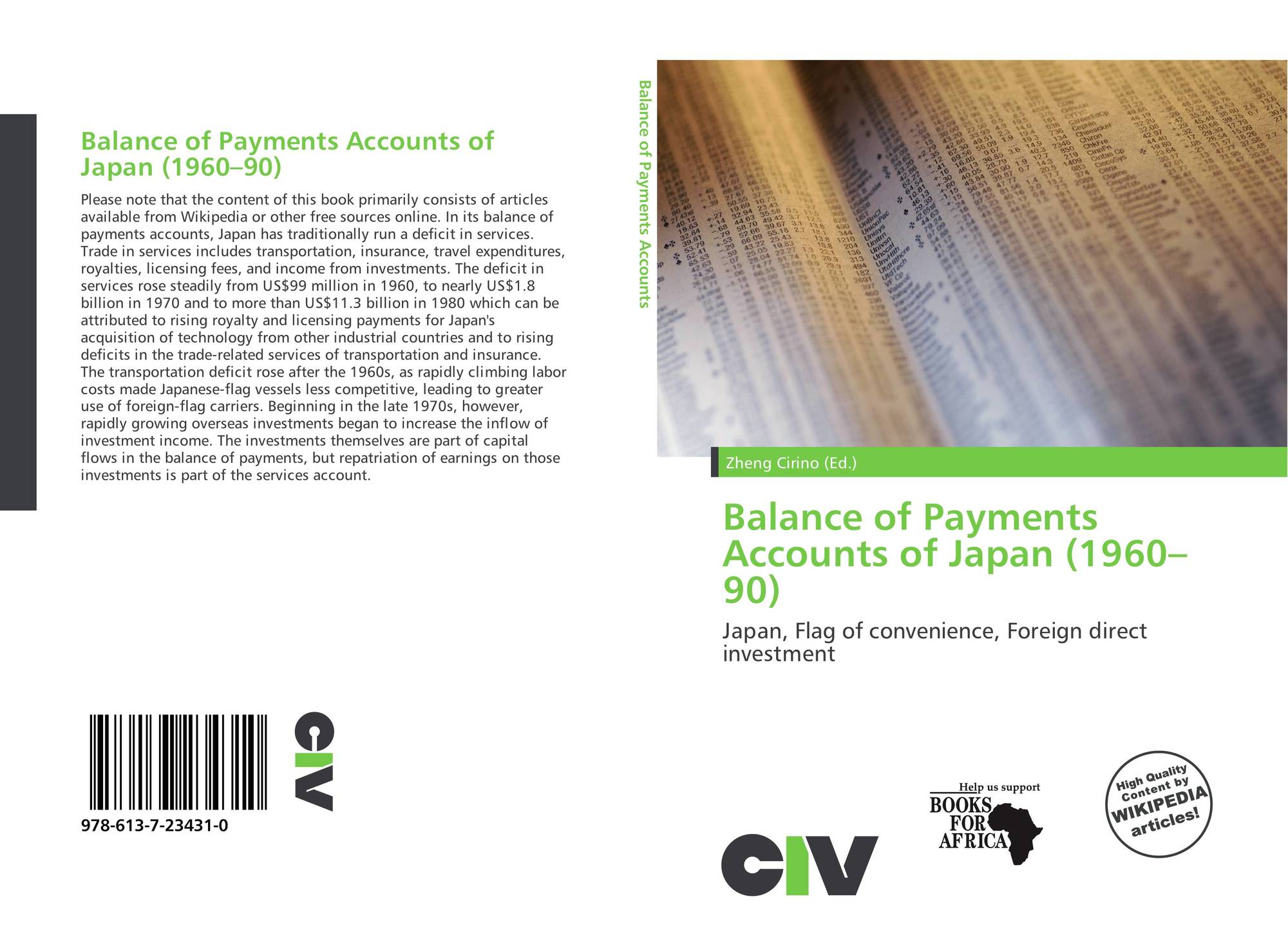 Balance Of Payments Accounts Of Japan 1960 90 978 613 7 23431 0