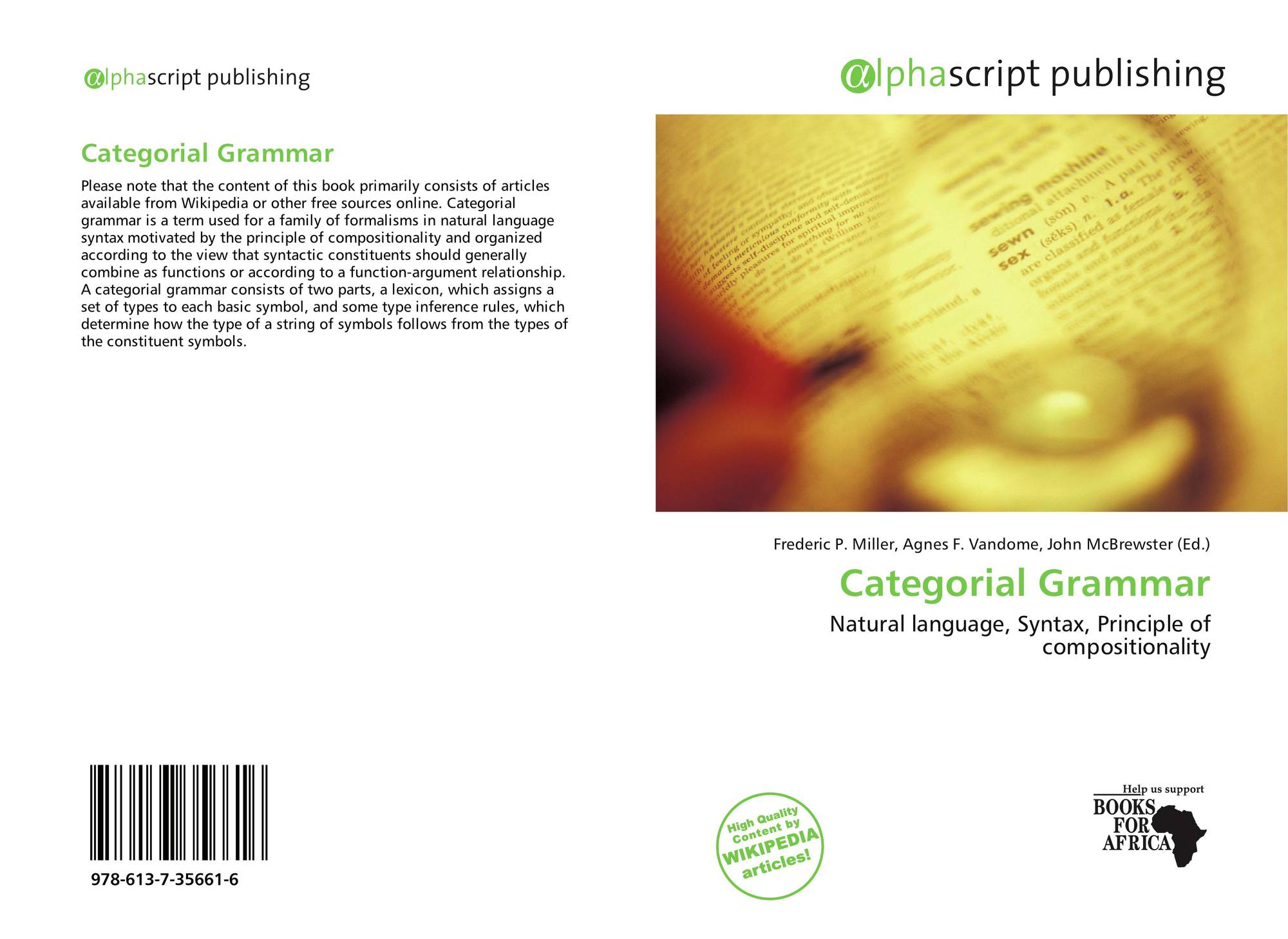 Categorial Grammar 978 613 7 6