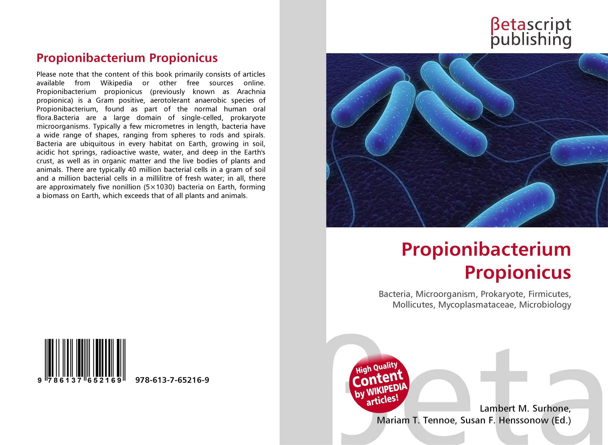 Propionibacterium Propionicus, 978-613-7-65216-9, 6137652165 ,9786137652169