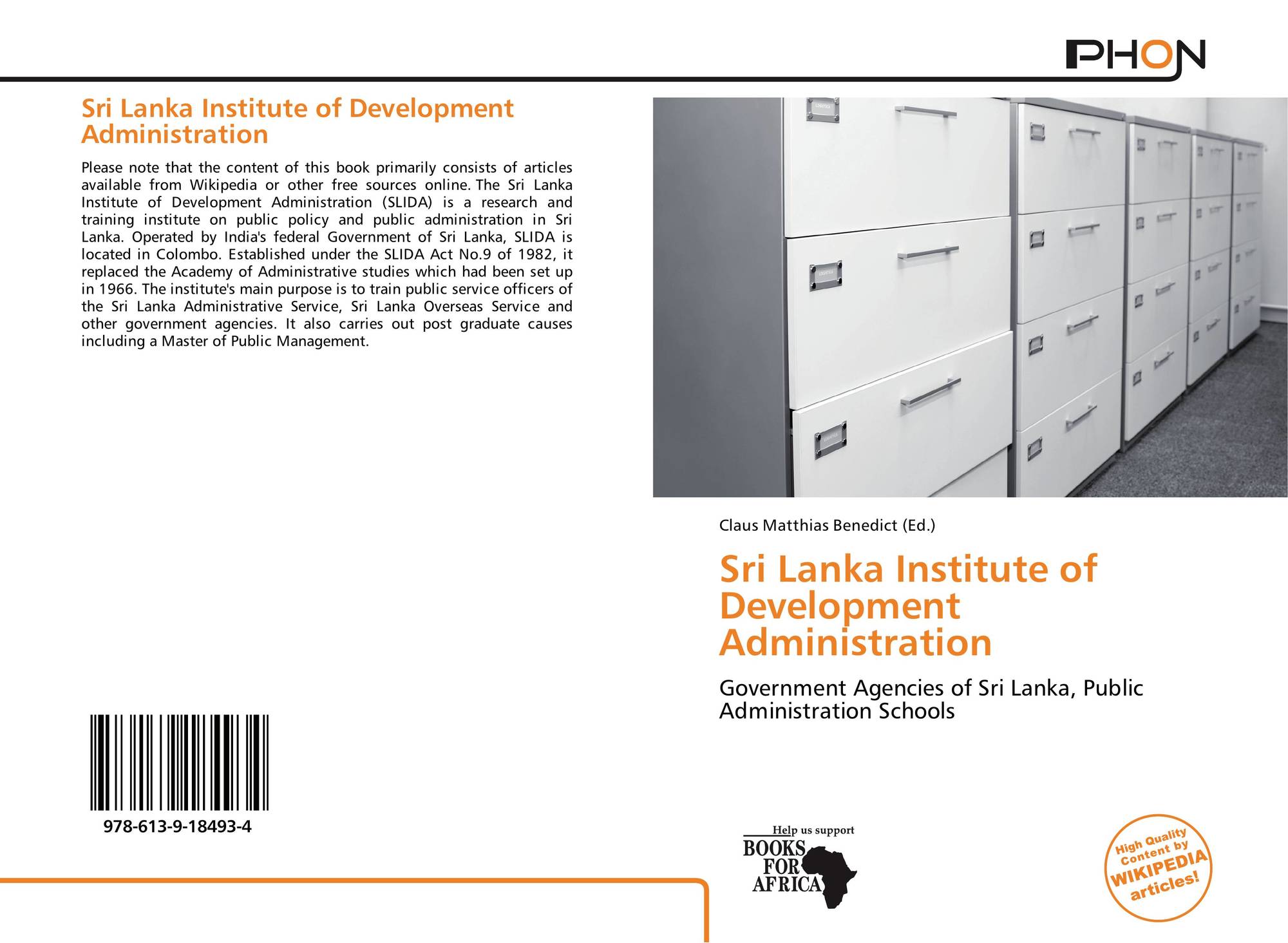 Sri Lanka Institute Of Development Administration 978 613 9 18493