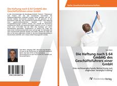 Copertina di Die Haftung nach § 64 GmbHG des Geschäftsführers einer GmbH