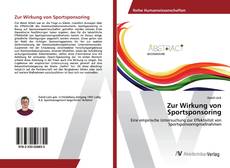 Bookcover of Zur Wirkung von Sportsponsoring