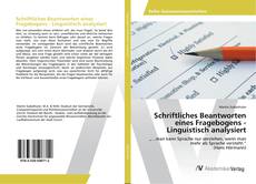 Copertina di Schriftliches Beantworten eines Fragebogens - Linguistisch analysiert