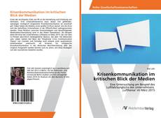 Bookcover of Krisenkommunikation im kritischen Blick der Medien