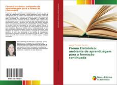 Bookcover of Fórum Eletrônico: ambiente de aprendizagem para a formação continuada