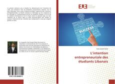 Capa do livro de L’intention entrepreneuriale des étudiants Libanais 