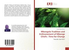Обложка Mbongolo Tradition and Enthronement of Mbonge Chiefs : Time for Change