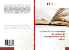 Обложка L’État Civil: Un paramètre de gestion de développement d'une nation