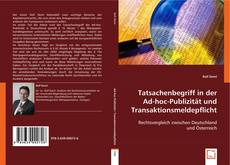 Tatsachenbegriff in der Ad-hoc-Publizität und Transaktionsmeldepflicht的封面