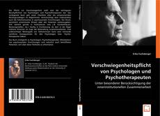 Verschwiegenheitspflicht von Psychologen und Psychotherapeuten的封面