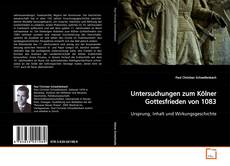 Capa do livro de Untersuchungen zum Kölner Gottesfrieden von 1083 