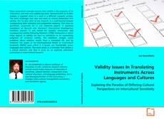 Buchcover von Validity Issues In Translating Instruments Across
Languages and Cultures