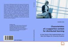 Couverture de Characteristics of a supportive context for
distributed learning