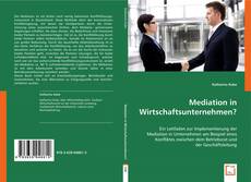 Mediation in Wirtschaftsunternehmen? kitap kapağı