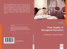 Three Studies of Managerial Discretion kitap kapağı