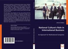 National Culture's Role in International Business kitap kapağı