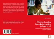 Portada del libro de Effective Reading Remediation at the College Level