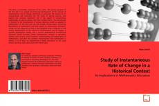 Couverture de Study of Instantaneous Rate of Change in a Historical Context