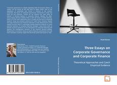 Copertina di Three Essays on Corporate Governance and Corporate
Finance