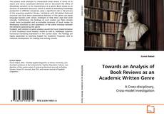 Copertina di Towards an analysis of Book Reviews as an Academic
Written Genre