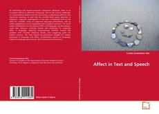 Couverture de Affect in Text and Speech