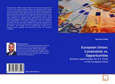 Buchcover von European Union: Constraints vs. Opportunities