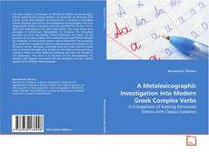 Capa do livro de A Metalexicographic Investigation into Modern Greek
Complex Verbs 