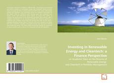 Buchcover von Investing in Renewable Energy and Cleantech: a Finance Perspective