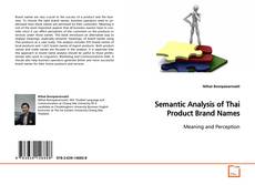 Buchcover von Semantic Analysis of Thai Product Brand Names