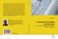 Copertina di Simulation of building performance