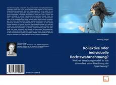 Capa do livro de Kollektive oder individuelle Rechtewahrnehmung? 