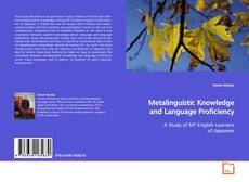 Bookcover of Metalinguistic Knowledge and Language Proficiency