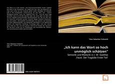 „Ich kann das Wort so hoch unmöglich schätzen“的封面