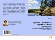 Copertina di Syntactic Derivations in English be-Passive  Constructions