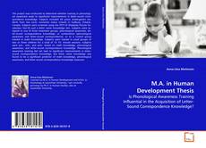 Capa do livro de M.A. in Human Development Thesis 