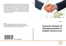 Copertina di Economic Analysis of Misrepresentation in English Contract Law