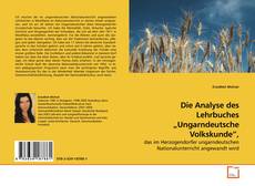 Capa do livro de Die Analyse des Lehrbuches „Ungarndeutsche Volkskunde”, 