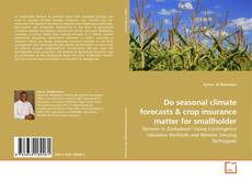 Capa do livro de Do seasonal climate forecasts 