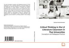 Buchcover von Critical Thinking in the L2 Literature Classroom in Thai Universities