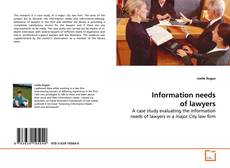 Couverture de Information needs of lawyers