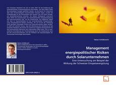 Capa do livro de Management energiepolitischer Risiken durch Solarunternehmen 