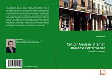 Buchcover von Critical Analysis of Small Business Performance