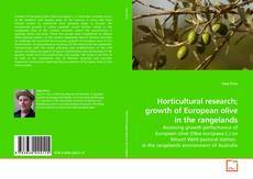 Capa do livro de Horticultural research; growth of European olive in the rangelands 