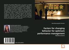 Capa do livro de Factors for changing behavior for optimum performance management 