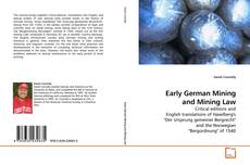 Buchcover von Early German Mining and Mining Law